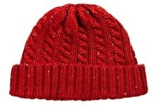 ASOS Fisherman Beanie Hat with Cable - Rust