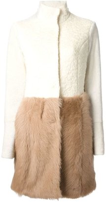 Drome colour block fur coat