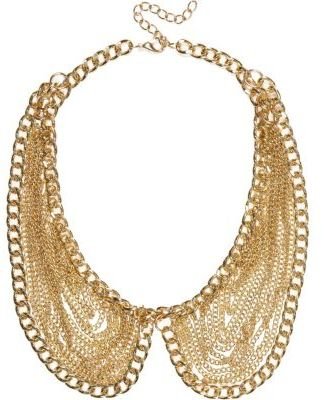 River Island Gold tone draped chain collar necklace
