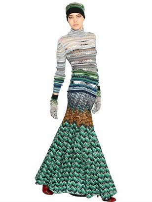 Missoni Wool Blend Lurex Knit Turtleneck Sweater