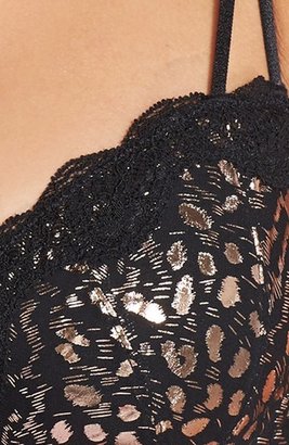 Betsey Johnson 'Retro Glamour' Lace Trim Foiled Demi Bra