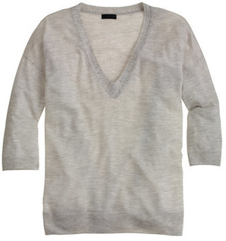 J.Crew Collection featherweight cashmere drape-sleeve v-neck sweater