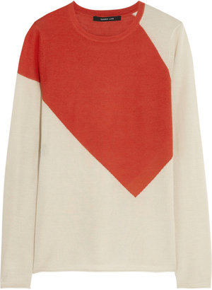 Derek Lam Color-block cashmere and silk-blend sweater