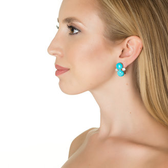 Bounkit Turquoise with White Topaz Earrings