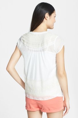 Lucky Brand Eyelet Embroidered Blouse