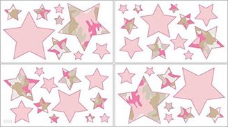 JoJo Designs Camo Pink Wall Decal Stickers by Sweet Set of 4 Sheets