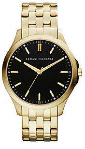 Armani Exchange A|X Goldtone Watch with Black Dial