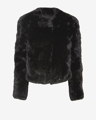 Yves Salomon Exclusive Pieced Rex Rabbit Fur Bomber Jacket: Black