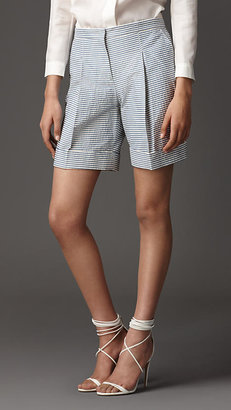 Burberry Tailored Seersucker Shorts