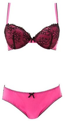 Charlotte Russe Contrast Lace Bra & Thong Set