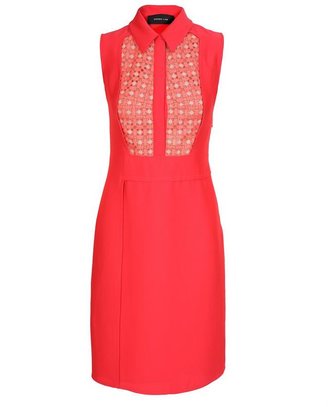 Derek Lam Exclusive: Crepe Pencil Dress with Embroidered Bib