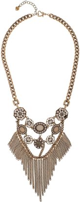 Martine Wester Fable floral crystal & tassel statement necklace