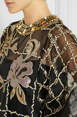 Biyan Lucy embroidered organza dress