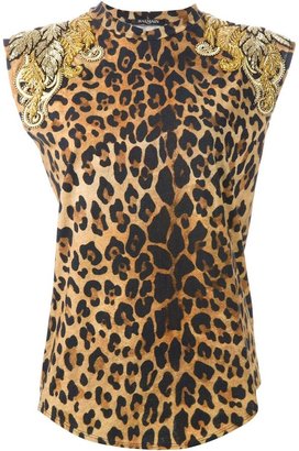 Balmain leopard print tank top