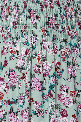 Bloom Me Away Strapless Mint Floral Print Dress