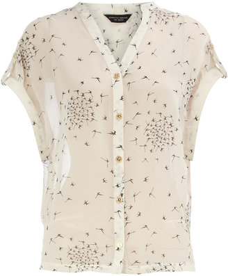 Dorothy Perkins Ivory bird tuck side blouse