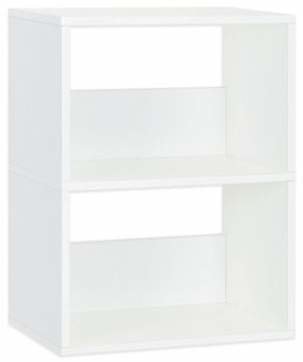 Way Basics Tool-Free Assembly 2-Shelf Duplex Bookcase and Storage Shelf in White