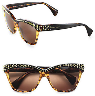 Alexander McQueen Studded Acetate Cat's-Eye Sunglasses
