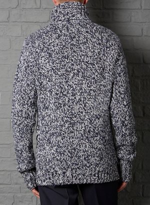 Farrell Regular Fit Navy And White Turtle Neck Jumper