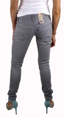 Levi's New 524 Women's Premium Skinny Low Rise Denim Studs Jeans Gray 524-0010