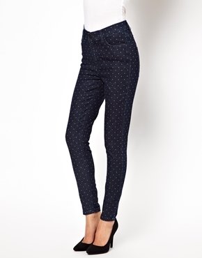 Just Female Skinny Jean In Dot Print