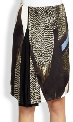 Reed Krakoff Graphic Bird Print Asymmetrical Skirt