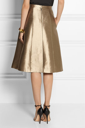 Tibi Halcyon metallic pleated taffeta skirt