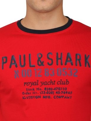 Paul & Shark Logo Printed Cotton Jersey T-Shirt