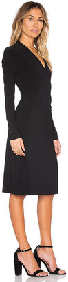 Norma Kamali KAMALIKULTURE Long Sleeve Side Draped Dress