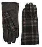 Dorothy Perkins Womens Black Leather Check Gloves- Black