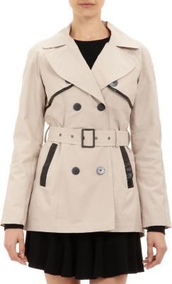 Barneys New York Double-breasted Trench Coat-Nude
