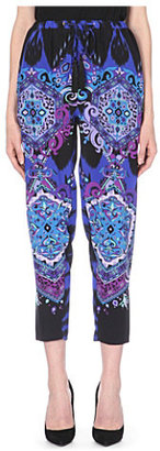 Emilio Pucci Printed tapered silk trousers