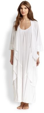 Donna Karan Draped Cotton Jersey Robe