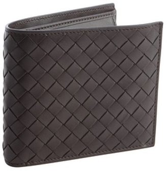Bottega Veneta dark brown intrecciato leather bi-fold change pouch wallet