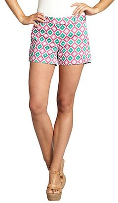 Julie Brown JB by pink and green printed cotton blend shorts