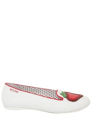 Moschino Leather & Patent Strawberry Loafers