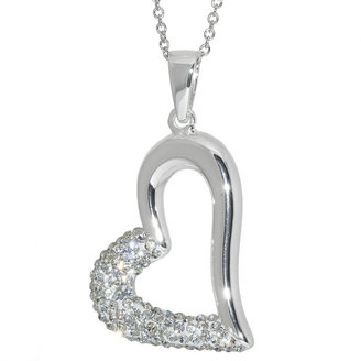 JCPenney CRYSTAL CARDED JEWELRY Crystal Silver-Plated Heart Pendant Necklace