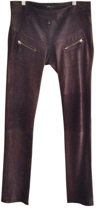 Jerome Dreyfuss Brown Leather Trousers