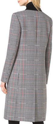 Michael Kors Plaid Double-Breasted Wool Coat