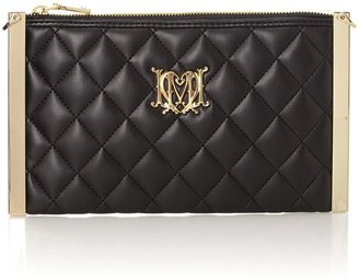 Love Moschino Black small quilt clutch with chain bag