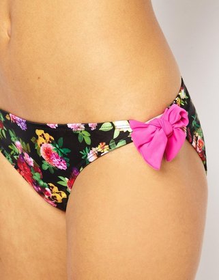 South Beach Sonic Bloom Bikini Bottom with Tie Sides