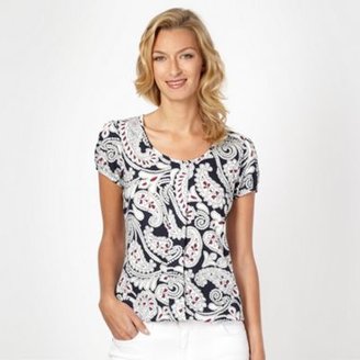 The Collection Navy paisley print box fit top