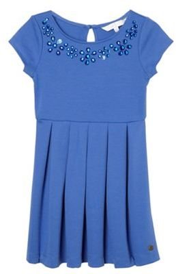 J by Jasper Conran Designer girl's blue jewel neck dress