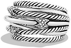 David Yurman Three X Crossover Ring with Diamonds