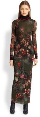 Jean Paul Gaultier Floral Tulle Turtleneck Dress