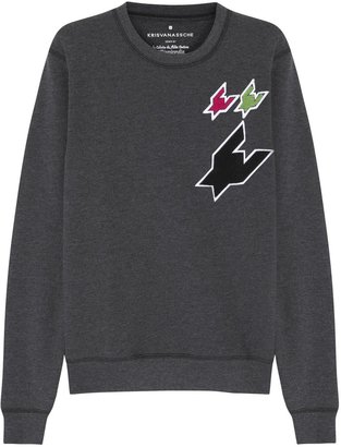 Kris Van Assche Charcoal embroidered sweatshirt
