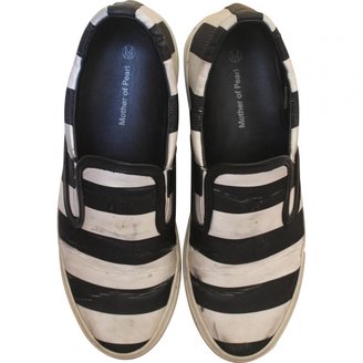 Mother of Pearl Black Leather Trainers