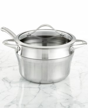 Calphalon Contemporary Stainless Steel 2.5 Qt. Covered Saucepan with Double Boiler