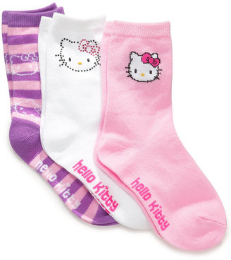 Girls Hello Kitty 3-Pack Crew Socks
