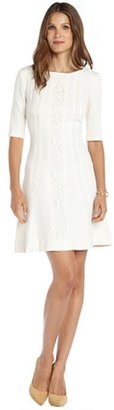 Erin Fetherston ERIN ivory stretch woven ponte and lace 'Snapdragon' dress